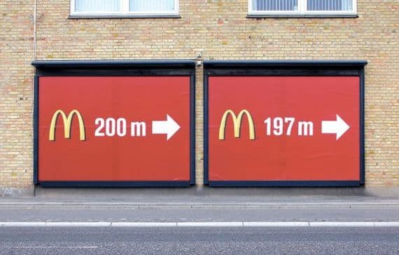 McDonalds là nhãn hàng luôn có sự độc đáo mới lạ trong các hình thức quảng cáo OOH