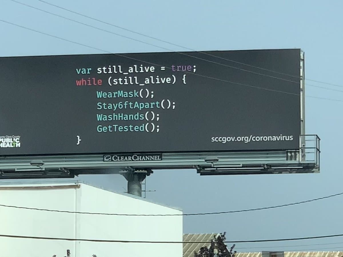 Chính quyền Santa Clara đã xây dựng một billboard quảng cáo ngoài trời theo phong cách JavaScript